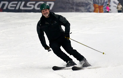 Man Skiing at The Snow Centre